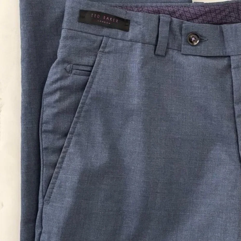Ted Baker Pants Wool 32R X 33 Jerome Flat Front Preppy Quiet Luxury Old Money - Picture 8 of 12